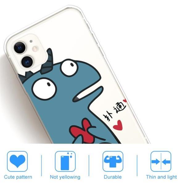 Grote foto for iphone 11 lucency painted tpu protective loving dinosaur telecommunicatie mobieltjes