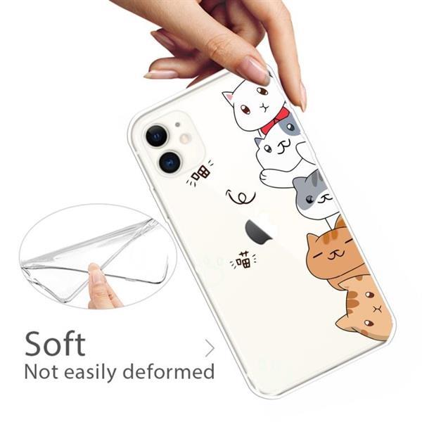 Grote foto for iphone 11 lucency painted tpu protective meow meow defa telecommunicatie mobieltjes