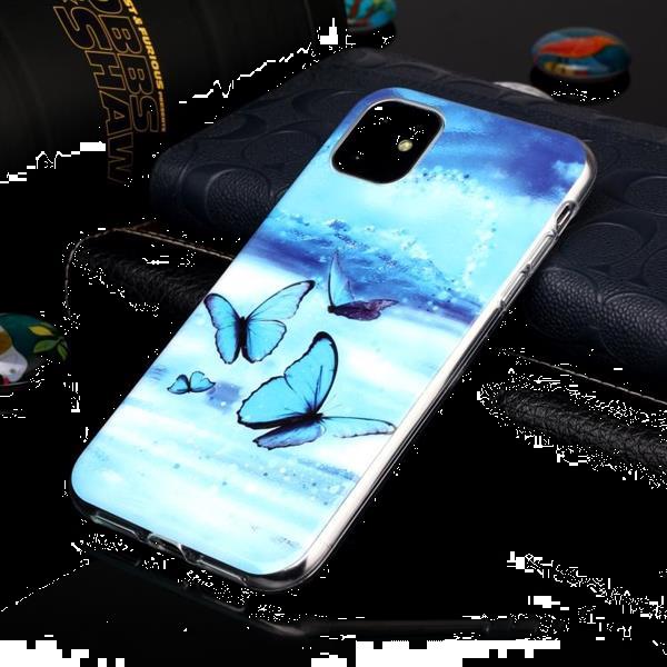 Grote foto for iphone 11 luminous tpu soft protective case butterflies telecommunicatie mobieltjes