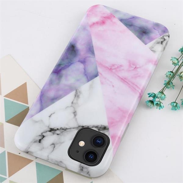 Grote foto for iphone 11 marble pattern tpu protecitve case pink textur telecommunicatie mobieltjes