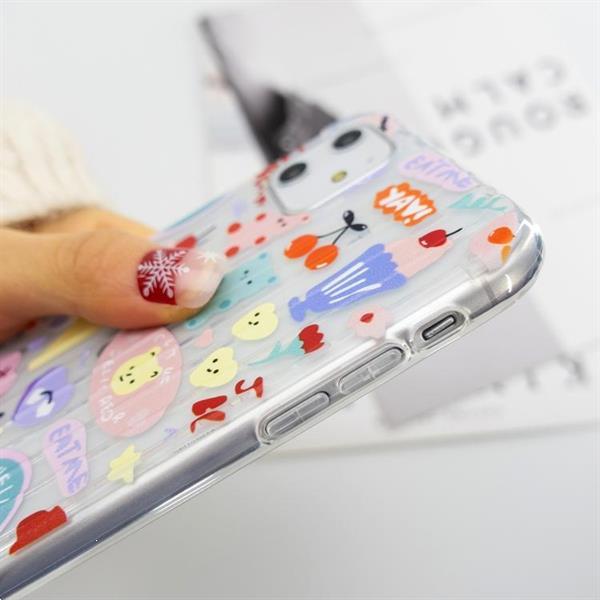 Grote foto for iphone 11 painted suitcase striped tpu case ice cream be telecommunicatie mobieltjes