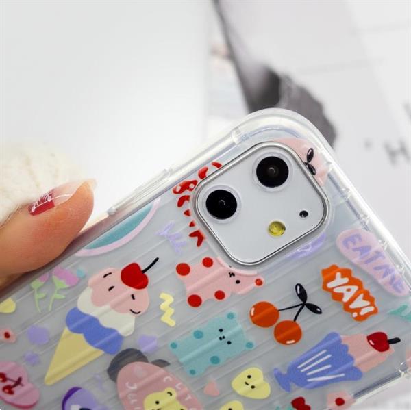 Grote foto for iphone 11 painted suitcase striped tpu case ice cream be telecommunicatie mobieltjes