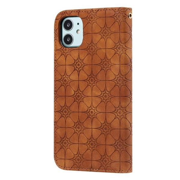 Grote foto for iphone 11 pro lucky flowers embossing pattern magnetic h telecommunicatie mobieltjes