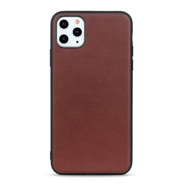 Grote foto for iphone 11 pro max lambskin texture protective case brown telecommunicatie mobieltjes