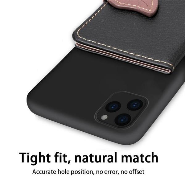 Grote foto for iphone 11 pro max litchi pattern card bag wallet bracket telecommunicatie mobieltjes