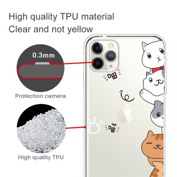 Grote foto for iphone 11 pro max lucency painted tpu protective meow me telecommunicatie mobieltjes