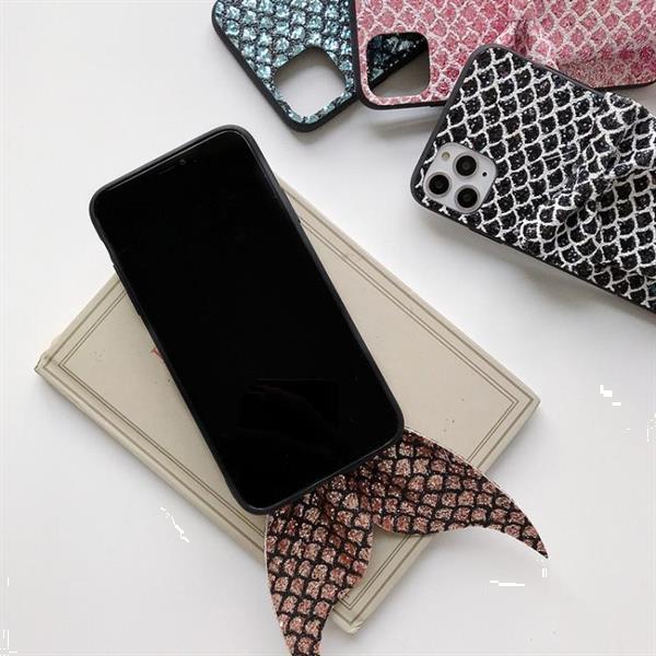 Grote foto for iphone 11 pro max mermaid gem pattern glitter powder tpu telecommunicatie mobieltjes