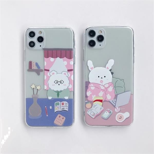 Grote foto for iphone 11 pro max painted animal pattern shockproof tran telecommunicatie mobieltjes