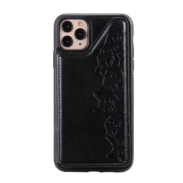 Grote foto for iphone 11 pro max six cats embossing pattern protective telecommunicatie mobieltjes