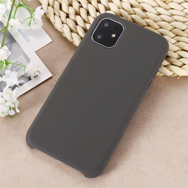 Grote foto for iphone 11 pro max solid color liquid silicone shockproof telecommunicatie mobieltjes