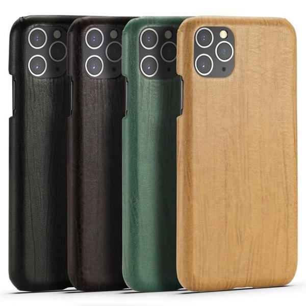 Grote foto for iphone 11 pro retro wood texture pu pc protective case telecommunicatie mobieltjes