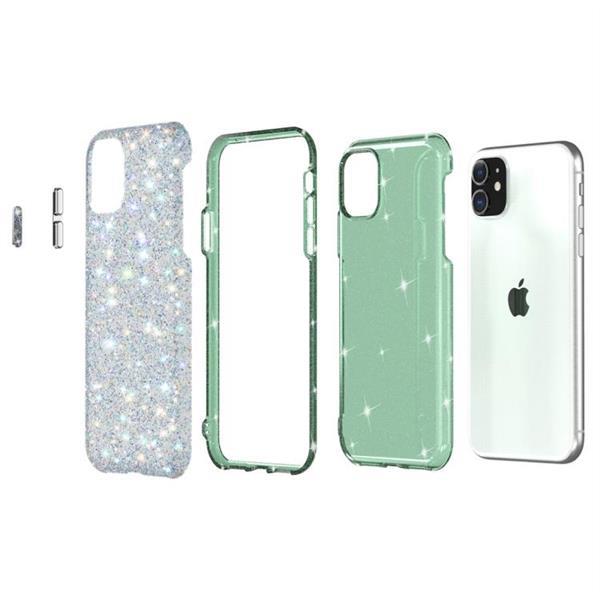 Grote foto for iphone 11 shiny diamond protective case green default t telecommunicatie mobieltjes