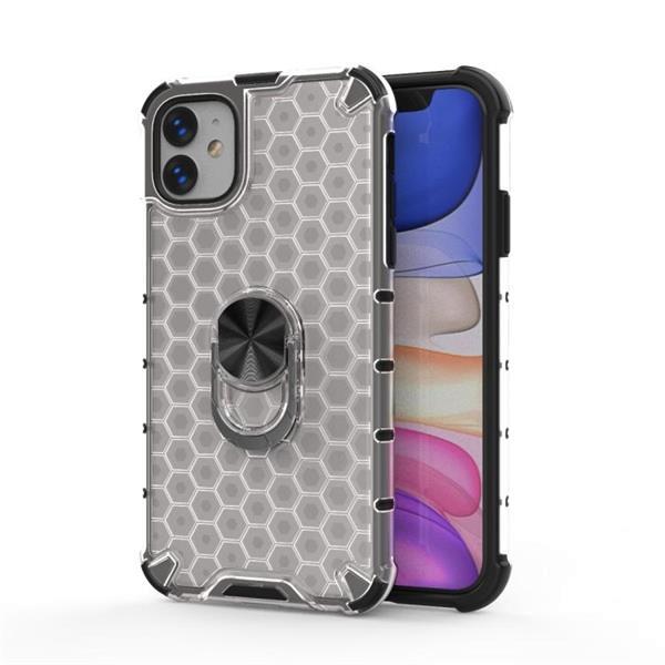 Grote foto for iphone 11 shockproof honeycomb pc tpu ring holder prot telecommunicatie mobieltjes