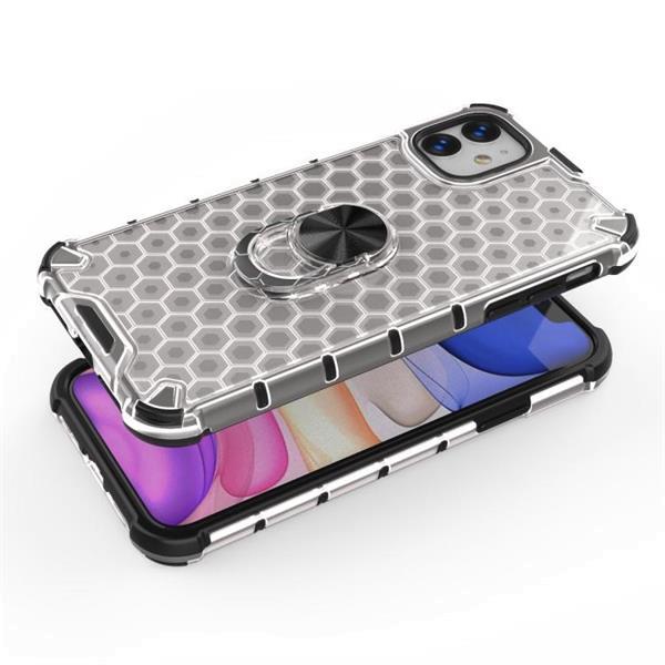 Grote foto for iphone 11 shockproof honeycomb pc tpu ring holder prot telecommunicatie mobieltjes