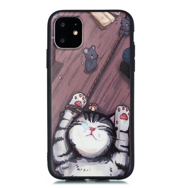 Grote foto for iphone 11 shockproof soft tpu protective case cat patter telecommunicatie mobieltjes