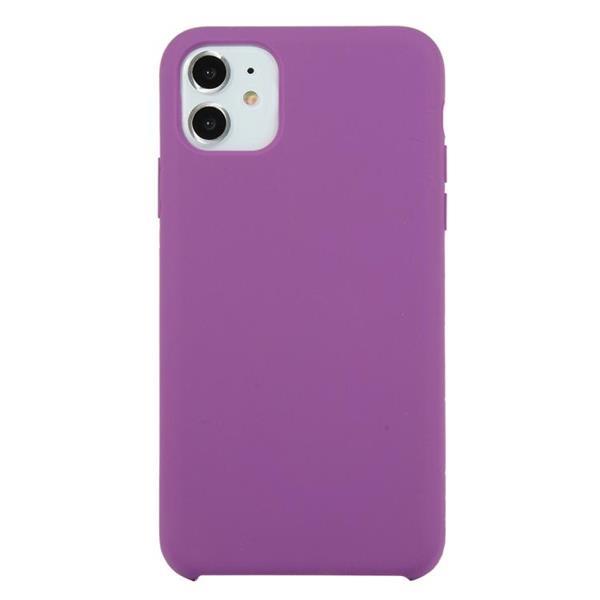 Grote foto for iphone 11 solid color solid silicone shockproof case pu telecommunicatie mobieltjes