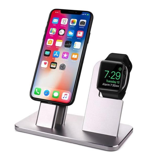 Grote foto 2 in 1 aluminum alloy charging dock stand holder station fo telecommunicatie opladers en autoladers