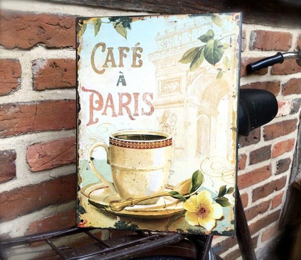 Grote foto prachtig koffie paris metalen bord huis en inrichting woningdecoratie