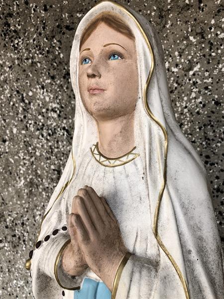 Grote foto mariaverschijning in lourdes in de grot. antiek en kunst religie