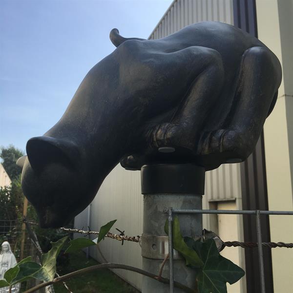 Grote foto kat in sprong beeldhouwkunst uit polystein tuin en terras overige tuin en terras