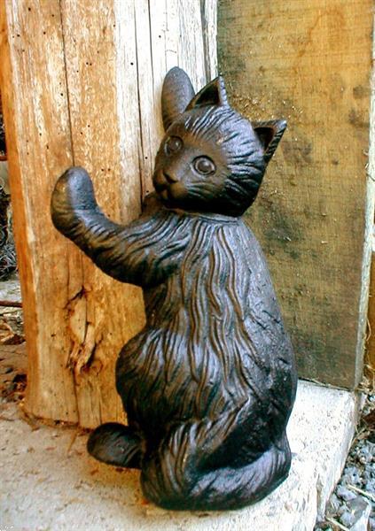 Grote foto katten sculptuur van gietijzer verzamelen beelden en beeldjes