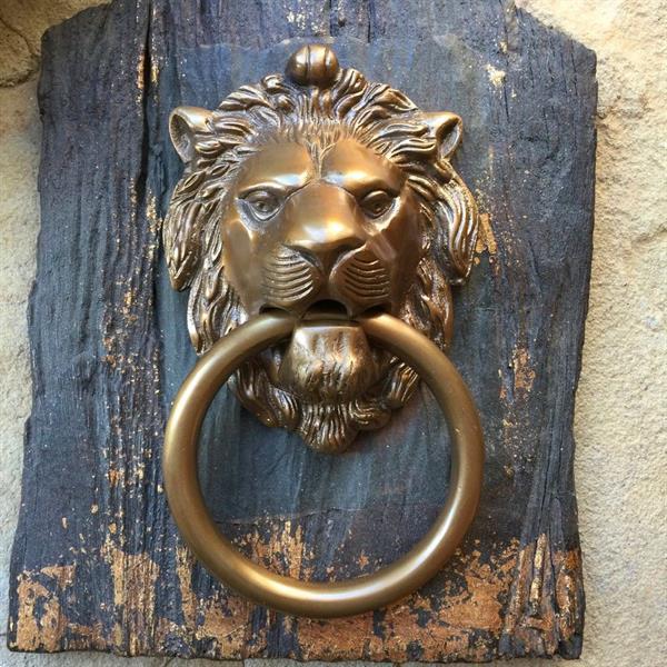 Grote foto hoge kwaliteit messing deurklopper lion kloppers voor deur doe het zelf en verbouw materialen en producten