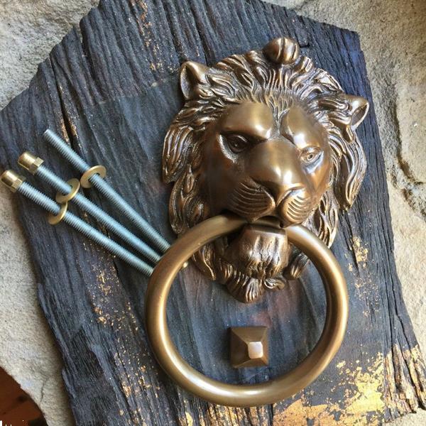 Grote foto hoge kwaliteit messing deurklopper lion kloppers voor deur doe het zelf en verbouw materialen en producten