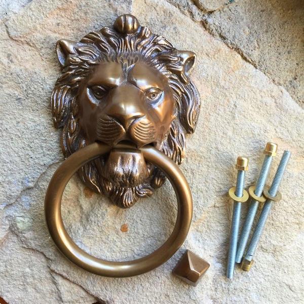 Grote foto hoge kwaliteit messing deurklopper lion kloppers voor deur doe het zelf en verbouw materialen en producten