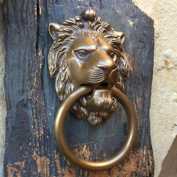 Grote foto hoge kwaliteit messing deurklopper lion kloppers voor deur doe het zelf en verbouw materialen en producten