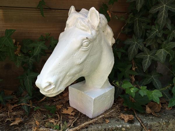 Grote foto 1 paard gietijzer hoofd in roest optica white verzamelen beelden en beeldjes