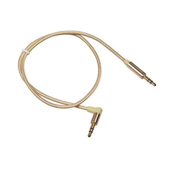 Grote foto av01 3.5mm male to male elbow audio cable length 50cm gold computers en software overige