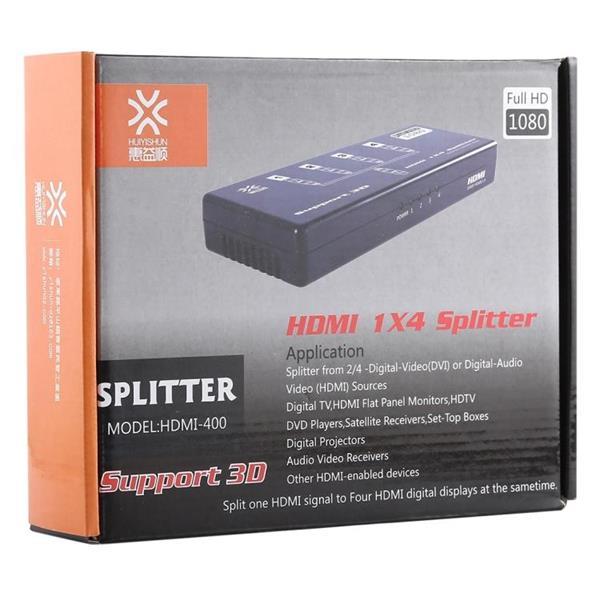 Grote foto hdmi 400 v1.4 1080p full hd 1 x 4 hdmi amplifier splitter s audio tv en foto onderdelen en accessoires