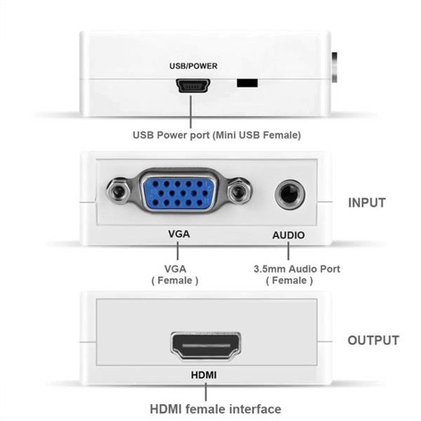 Grote foto howei hw 2107 hd 1080p mini vga to hdmi scaler box audio vid computers en software overige