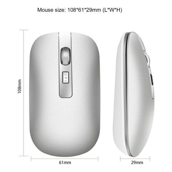 Grote foto hxsj m30 rechargeable wireless mouse metal wheel mute 2.4g o computers en software toetsenborden