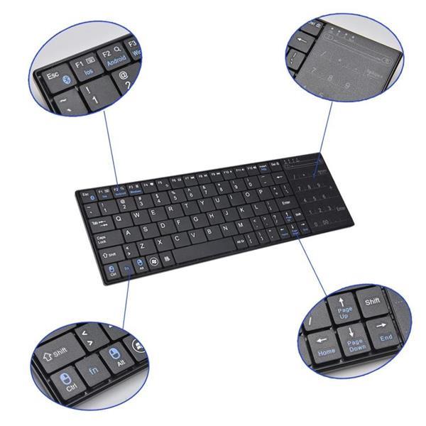 Grote foto k 07 abs wireless chargeable bluetooth touch keyboard black computers en software toetsenborden