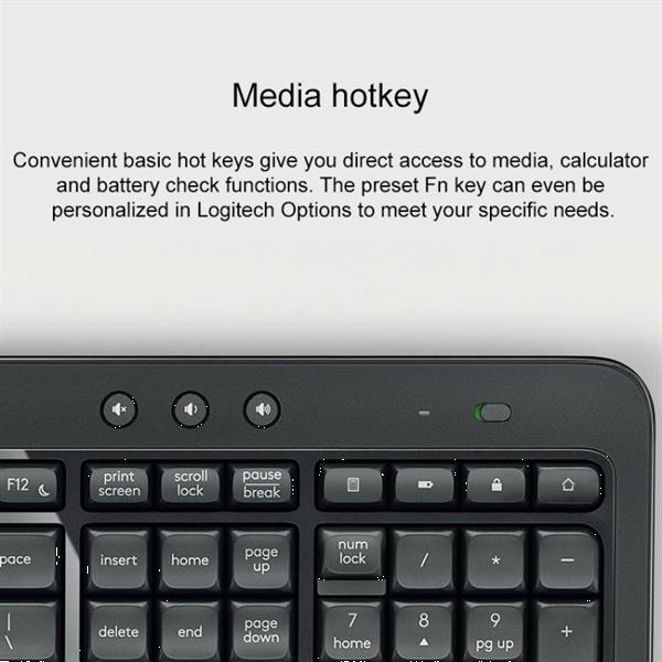 Grote foto logitech mk540 wireless keyboard and mouse set black computers en software toetsenborden