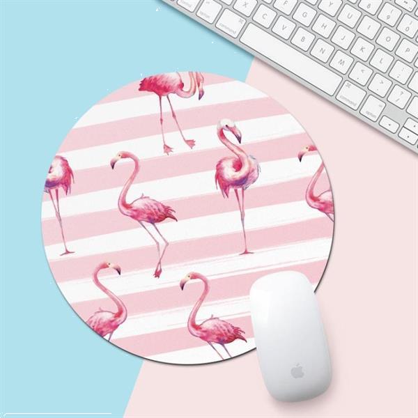 Grote foto pink and white flamingo pattern circular mouse pad diameter computers en software overige computers en software