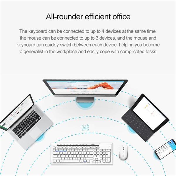 Grote foto rapoo x336m wireless mouse and keyboard set white computers en software toetsenborden
