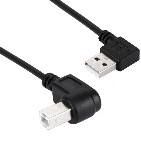 Grote foto usb 2.0 bent am to bent bm retractable coiled cable for prin computers en software overige