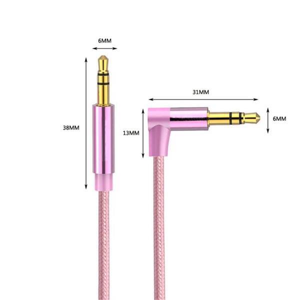 Grote foto av01 3.5mm male to male elbow audio cable length 1m rose computers en software overige