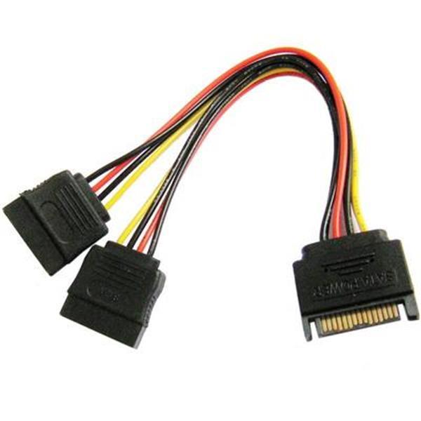 Grote foto sata 15 pin male to 2 x 15 pin female power extension cable computers en software overige computers en software
