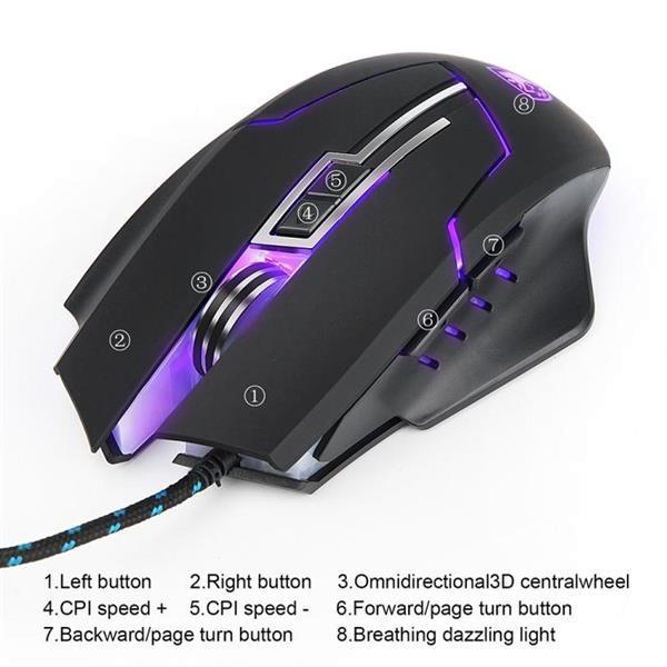 Grote foto sades q7 usb wired gaming mouse optical mice with led four c computers en software toetsenborden