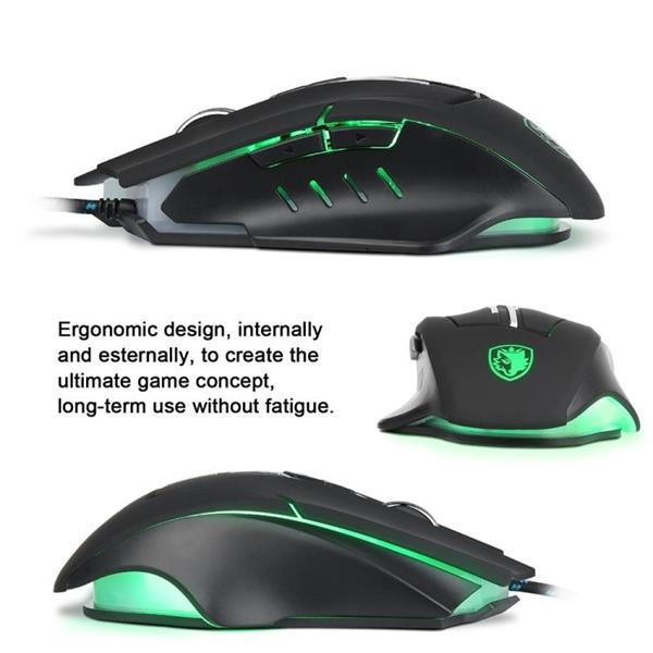 Grote foto sades q7 usb wired gaming mouse optical mice with led four c computers en software toetsenborden