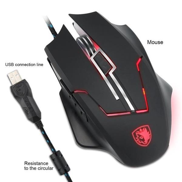 Grote foto sades q7 usb wired gaming mouse optical mice with led four c computers en software toetsenborden