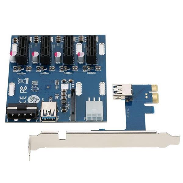 Grote foto pci e to pci e converter card 1 to 4 1 x express card with 4 computers en software overige computers en software