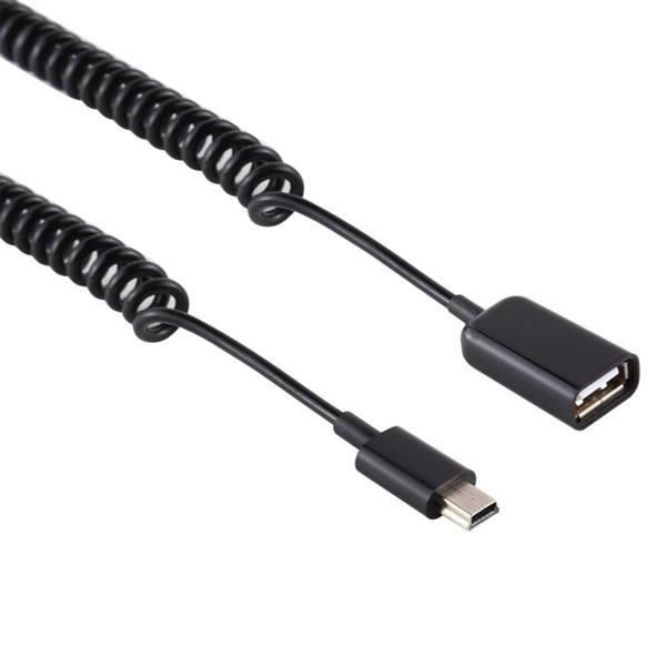 Grote foto mini 5 pin male to usb female laptop spring charging cable computers en software overige