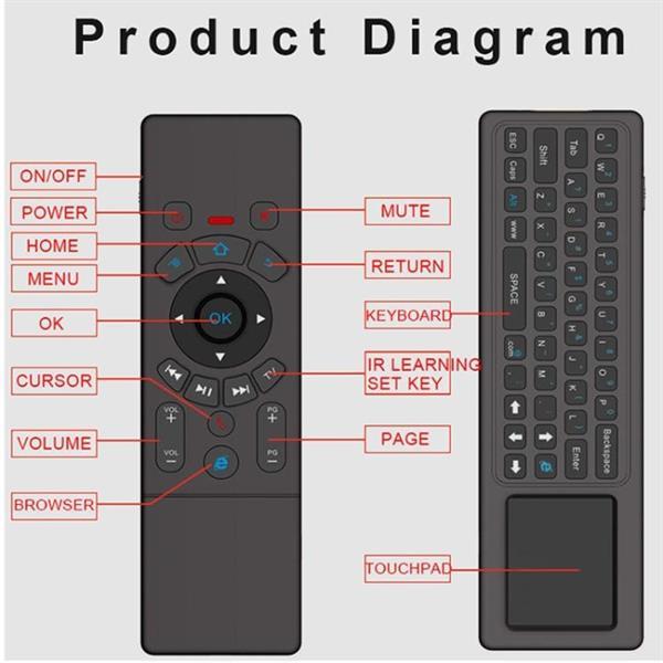 Grote foto t6 air mouse 2.4ghz wireless keyboard remote controller with computers en software overige computers en software