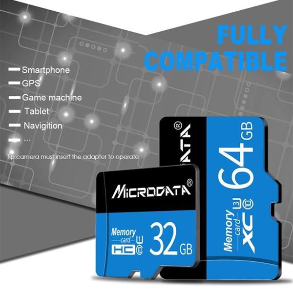 Grote foto microdata 64gb u3 blue and black tf micro sd memory card audio tv en foto onderdelen en accessoires