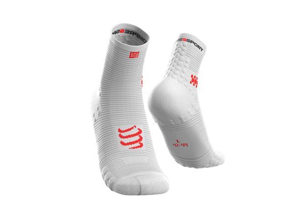 Grote foto compressport pro racing socks run high white red 35 38 kleding heren sportkleding