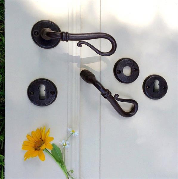 Grote foto art deurbeslag antiek deur hardware met rozetten handgesmed doe het zelf en verbouw materialen en producten